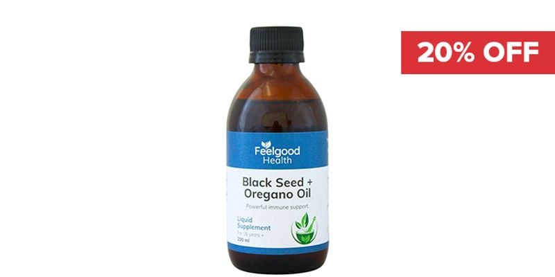 20% Off Feelgood Health Black Seed & Oregano Oil 200ml Cover Image